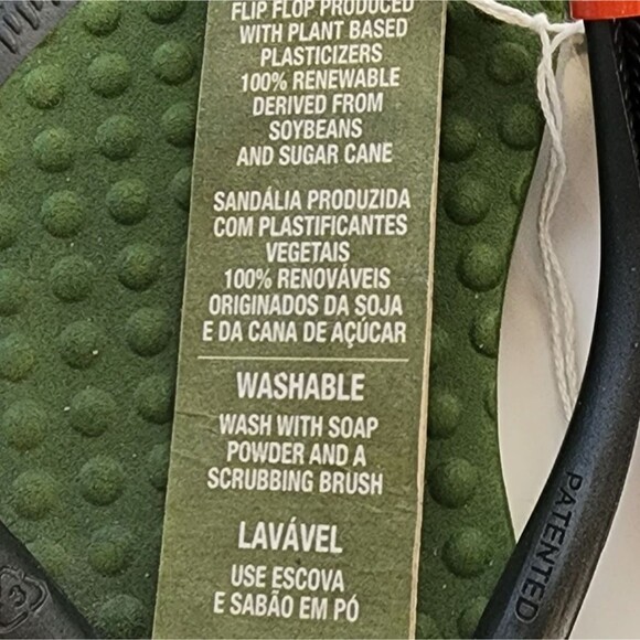 Women's Size 5 / 6 GREEN FLIP FLOPS Plant Based Women's Eco Friendly Shoes NWT - Picture 3 of 7